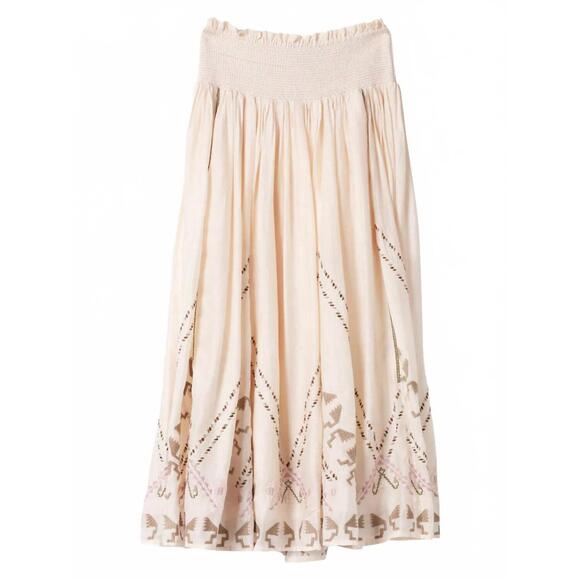 NEW MARIA CHER women's lombard lee midi skirt in ecru